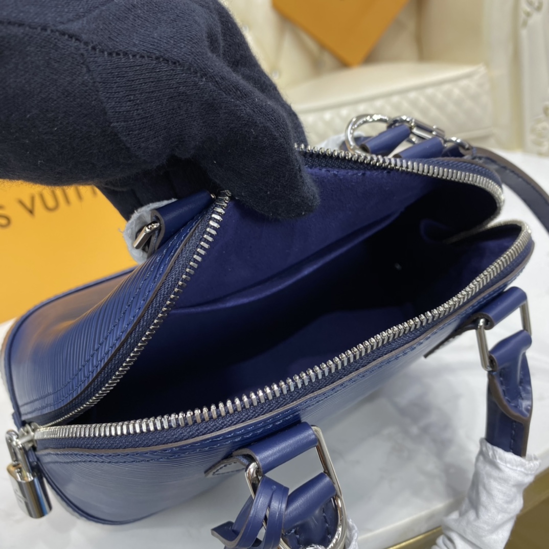 Louis Vuitton ALMA BB Epi Leather Handbag M40855 Indigo Blue